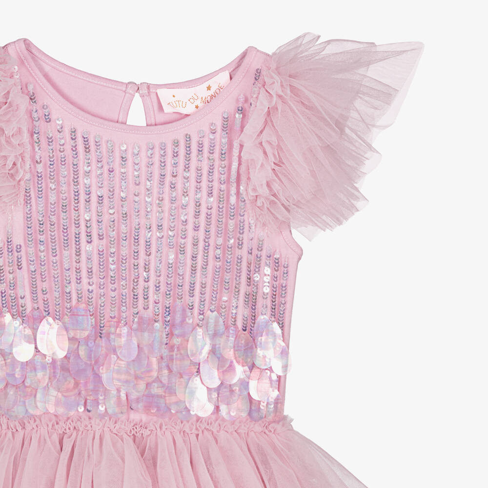 Tutu du Monde-فستان تول مزين بالترتر لون زهري للبنات | Childrensalon
