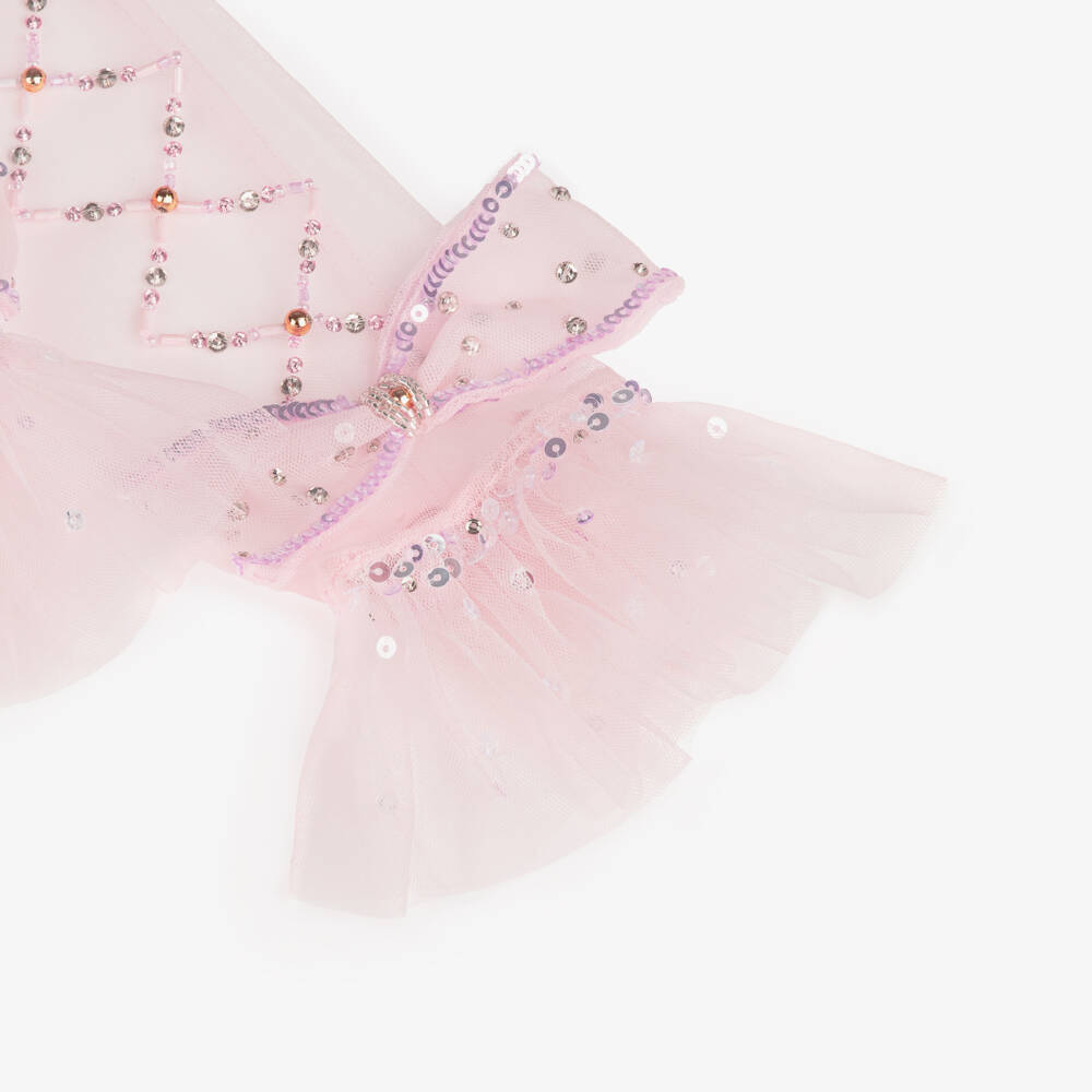 Tutu du Monde-قفازات بدون أصابع تول لون زهري للبنات  | Childrensalon