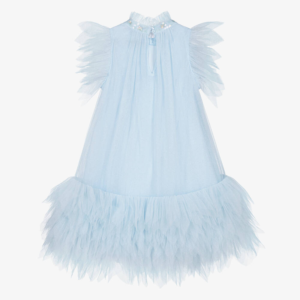Tutu du Monde-Girls Glittery Pale Blue Tulle Dress | Childrensalon