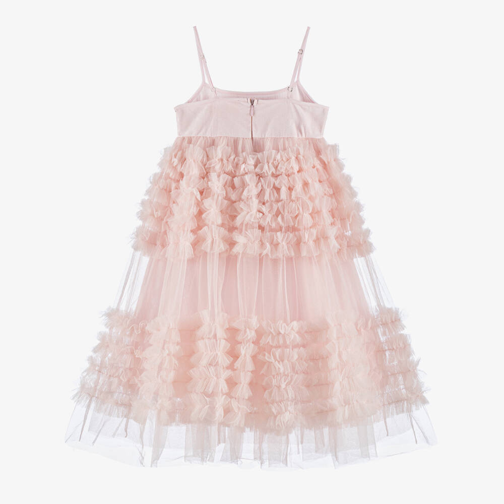 Tutu du Monde-Girls Glittery Pink Tulle Dress with Sequins & Ruffles | Childrensalon