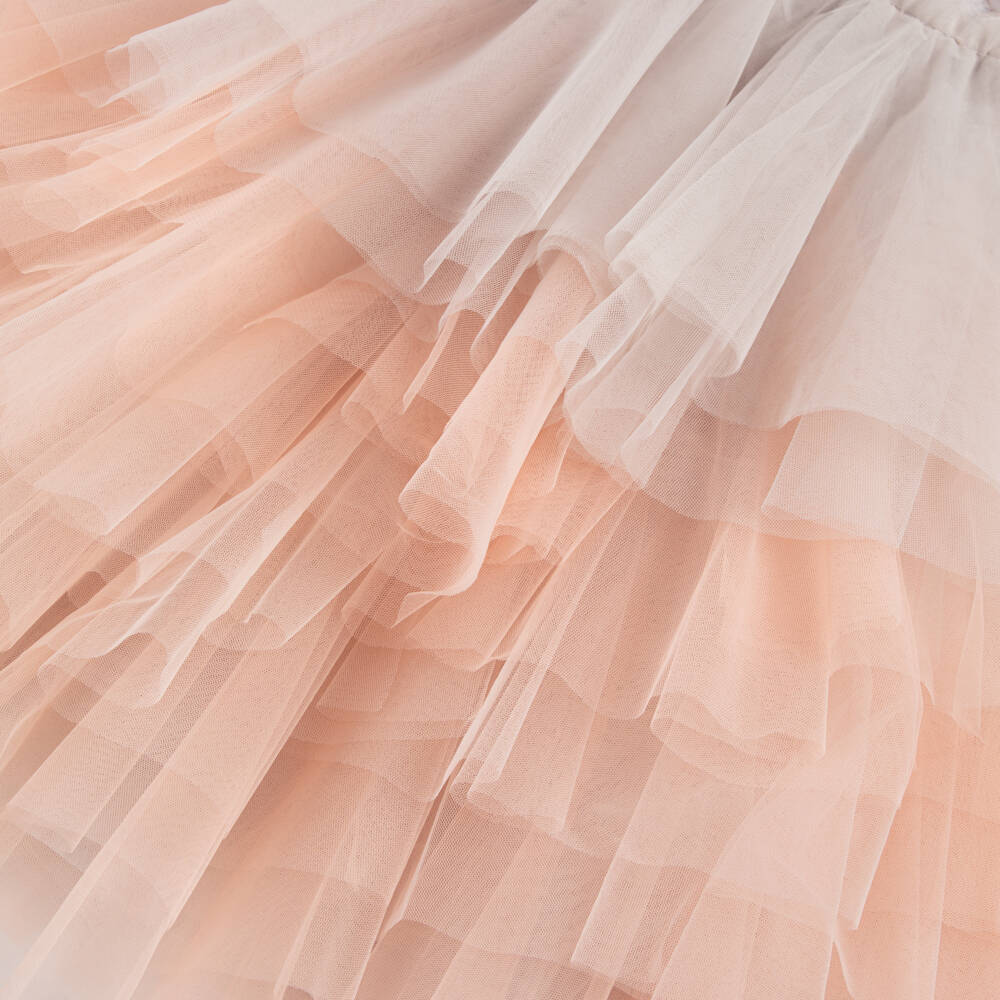 Tutu du Monde-Girls Grey & Pink Ombré Tulle Dress with Feathers & Sequins | Childrensalon