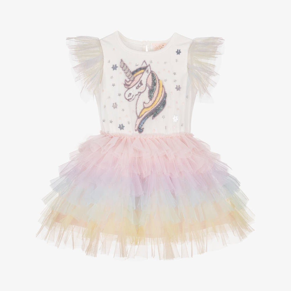 Tutu du Monde-Girls Ivory Rainbow Unicorn Tutu Costume | Childrensalon