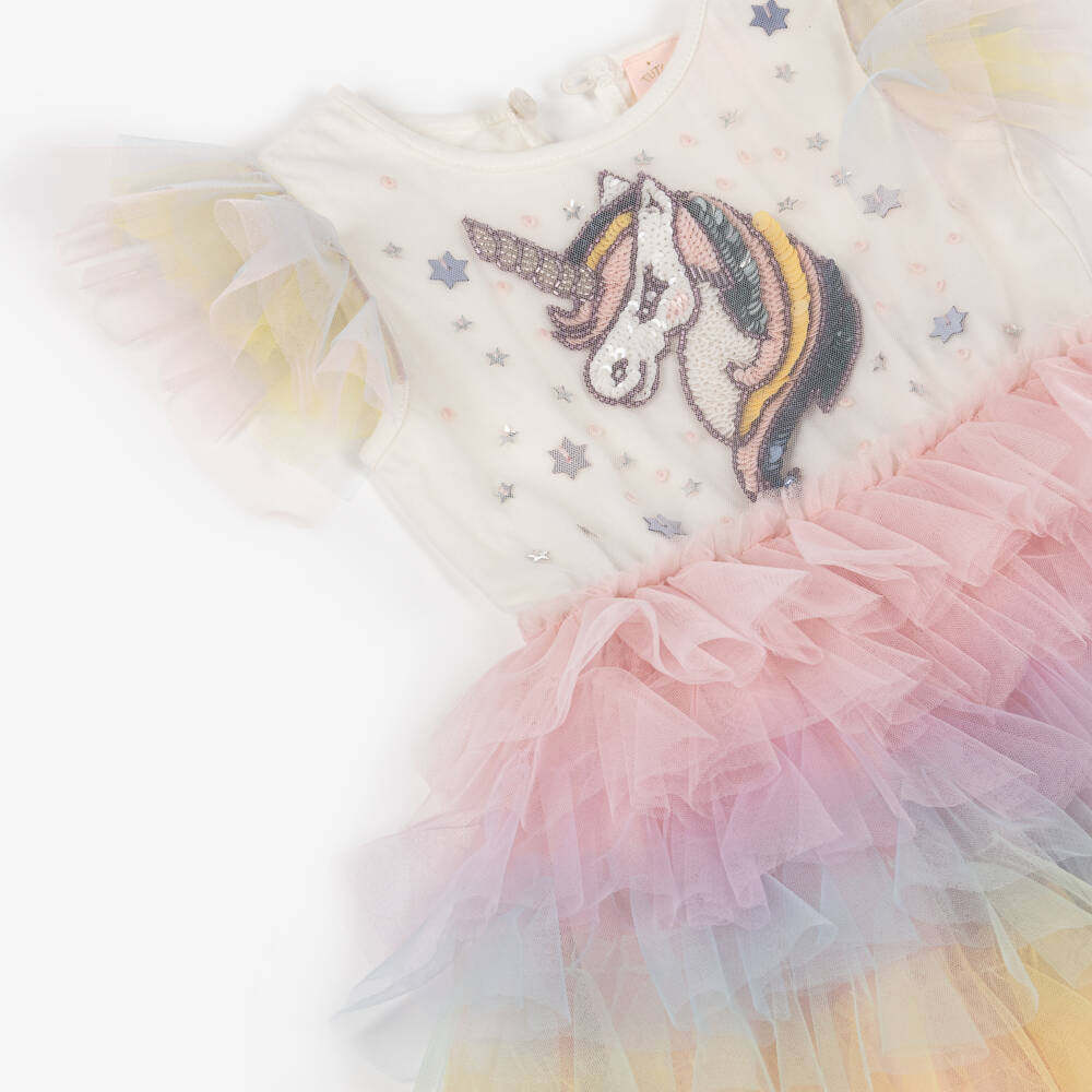 Tutu du Monde-Girls Ivory Rainbow Unicorn Tutu Costume | Childrensalon