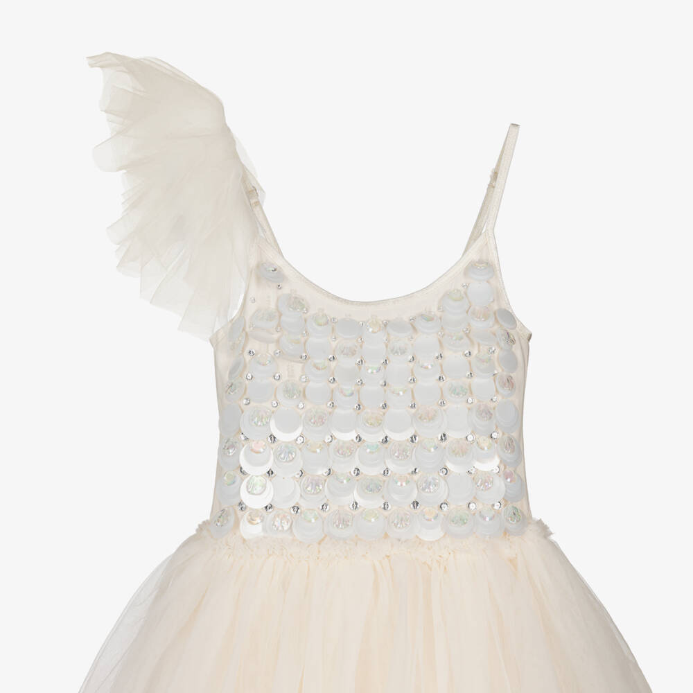 Tutu du Monde-Girls Ivory Tulle Dress with Sequin Embellished Bodice | Childrensalon