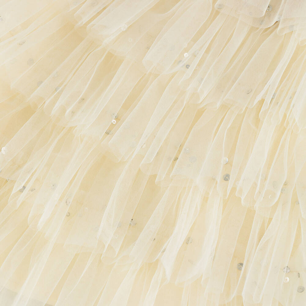 Tutu du Monde-Платье из кремового тюля с цветами из пайеток для девочек | Childrensalon