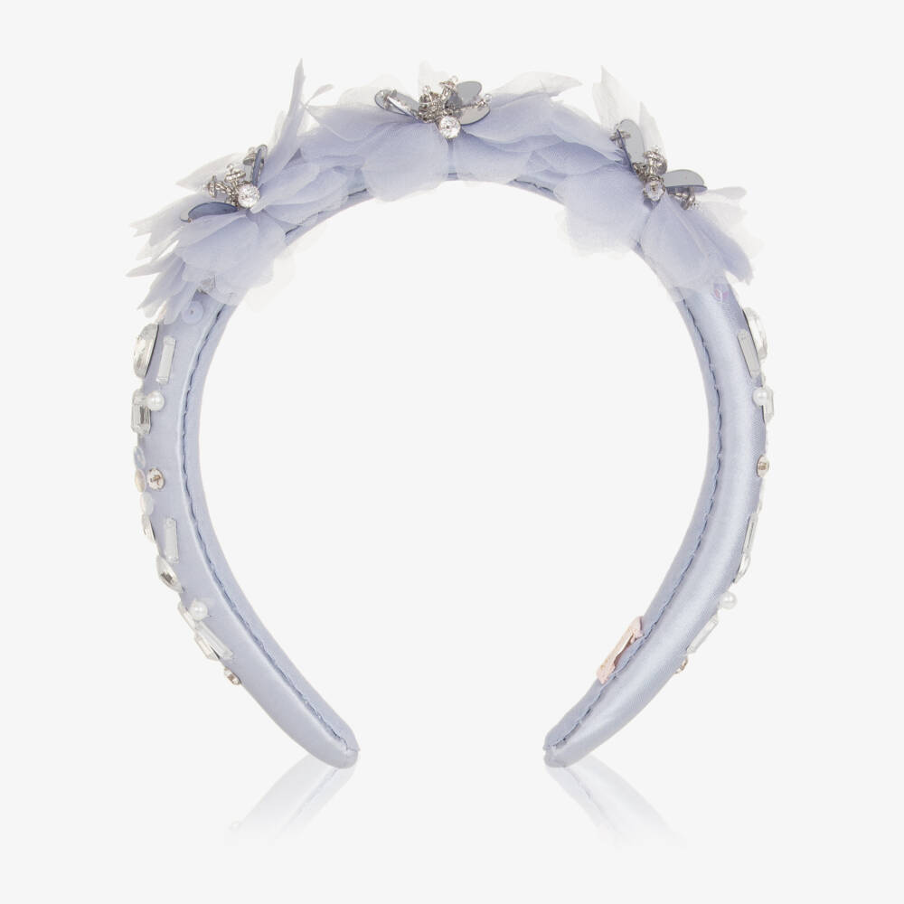 Tutu du Monde-Girls Lavender Blue Embellished Padded Hairband | Childrensalon