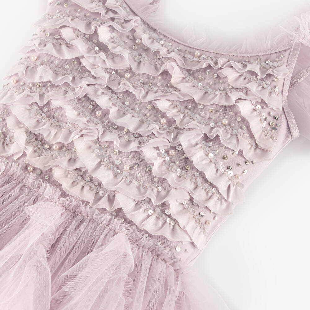Tutu du Monde-Girls Lilac Purple Sequinned Tulle Maxi Dress | Childrensalon