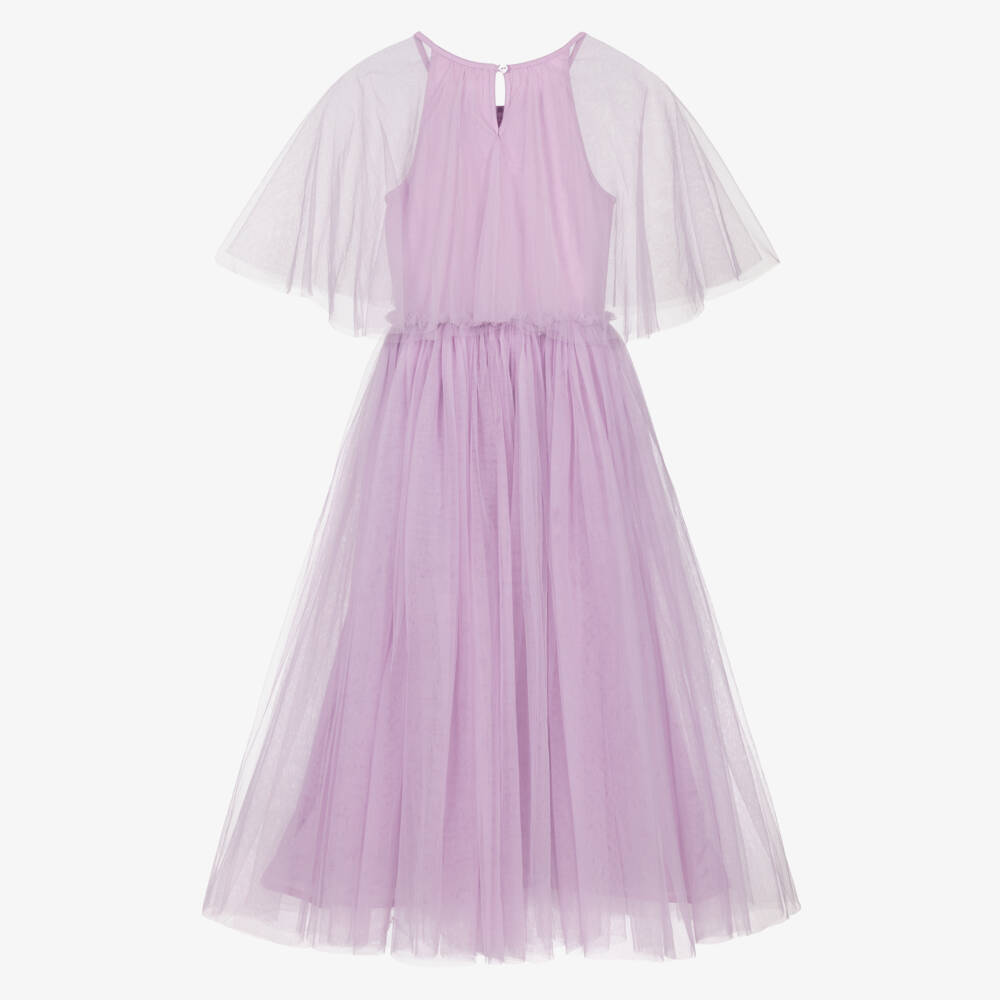 Tutu du Monde-Girls Lilac Purple Tulle Jewelled Maxi Dress | Childrensalon