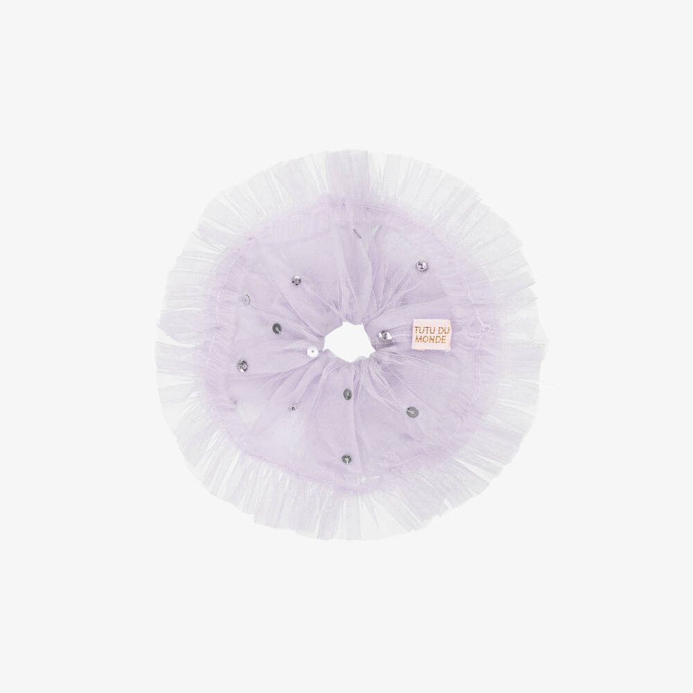 Tutu du Monde-Girls Lilac Tulle & Sequin Scrunchie | Childrensalon