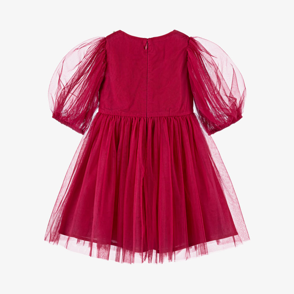Tutu du Monde-Girls Merry More Crimson Tulle Dress with Sparkles | Childrensalon