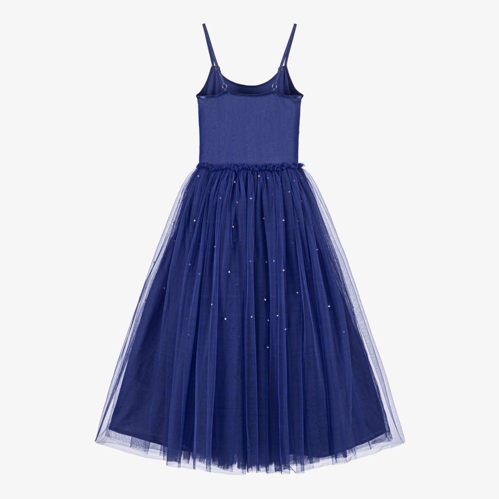 Tutu du Monde-Girls Navy Blue Maxi Tulle Dress with Sequin Bodice | Childrensalon