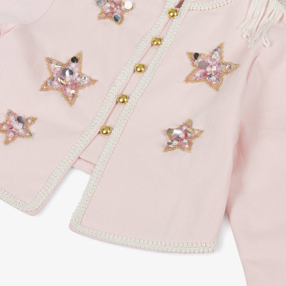 Tutu du Monde-جاكيت بنجوم لون زهري فاتح للبنات  | Childrensalon