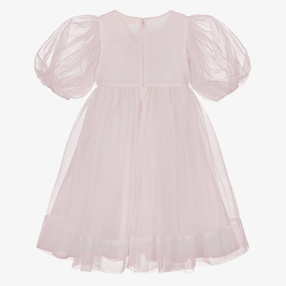 Tutu du Monde-Платье розовое из тюля с пышными рукавами для девочек  | Childrensalon