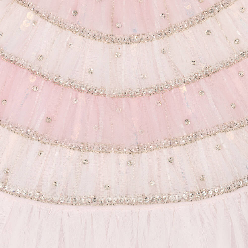 Tutu du Monde-Платье розовое из тюля с пышными рукавами для девочек  | Childrensalon