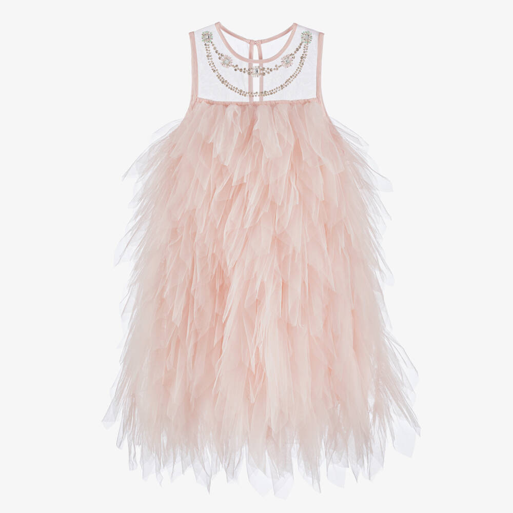 Tutu du Monde-Платье бледно-розовое из тюля со стразами | Childrensalon