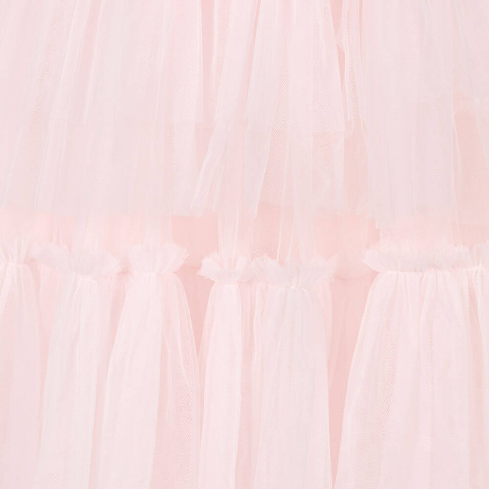Tutu du Monde-Girls Pale Pink Tulle Tiered Dress with Ruffle & Gems | Childrensalon