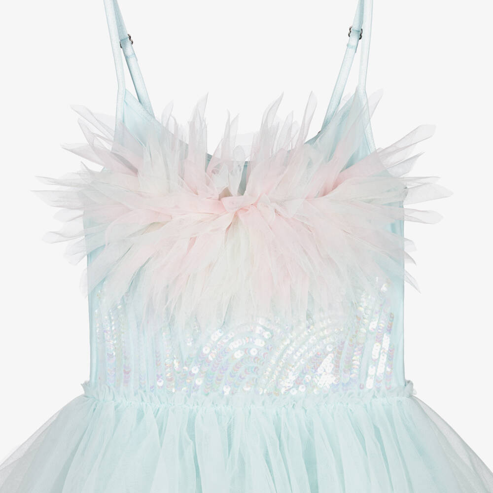 Tutu du Monde-Girls Pastel Blue & Pink Tulle Dress with Sequin Embellishment | Childrensalon