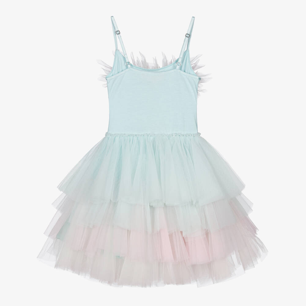 Tutu du Monde-Girls Pastel Blue & Pink Tulle Dress with Sequin Embellishment | Childrensalon
