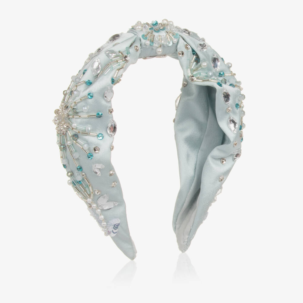 Tutu du Monde-Ободок из атласа пастельно-голубой в виде банта для девочек | Childrensalon