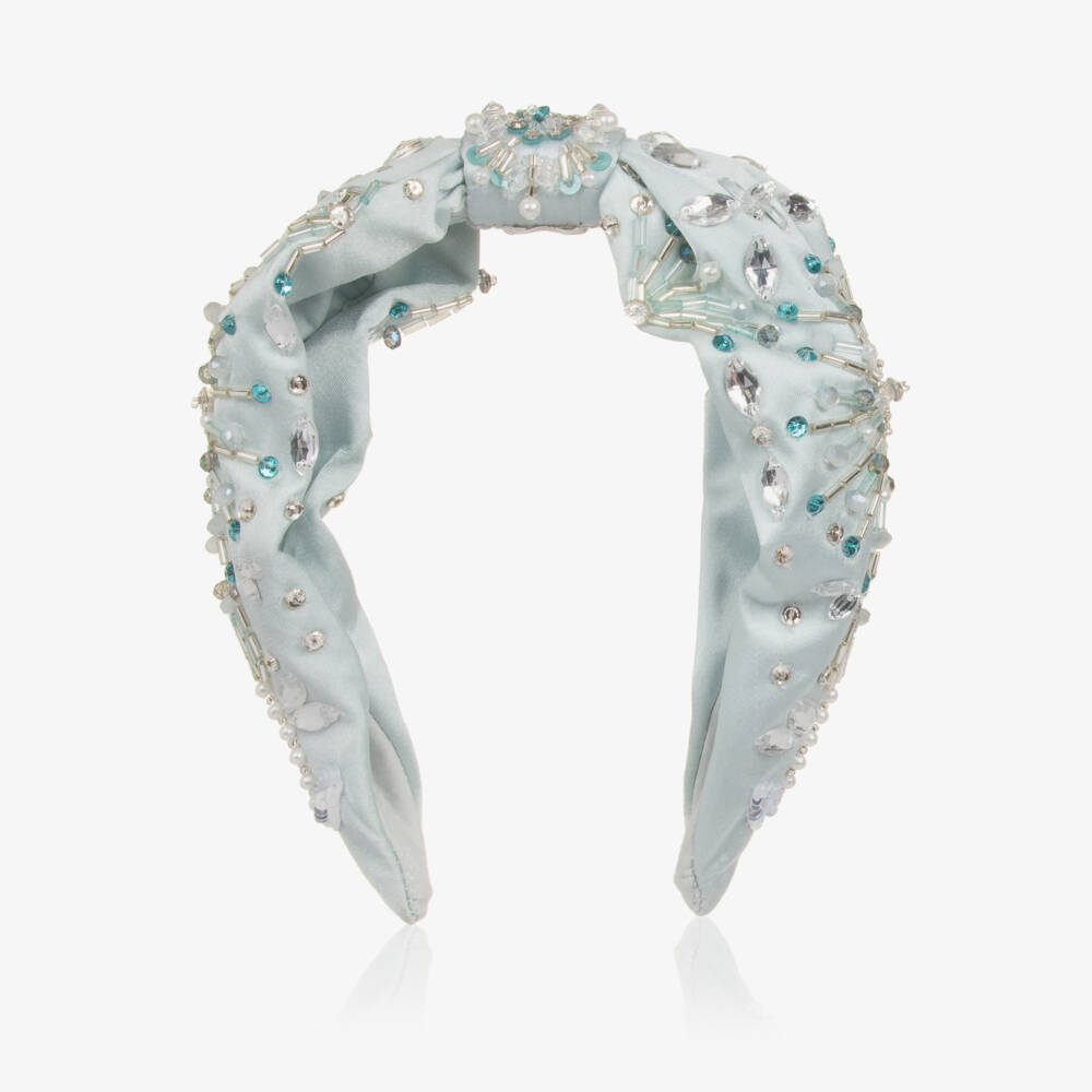 Tutu du Monde-Ободок из атласа пастельно-голубой в виде банта для девочек | Childrensalon