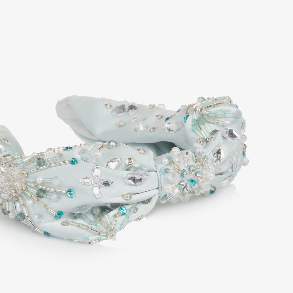 Tutu du Monde-Ободок из атласа пастельно-голубой в виде банта для девочек | Childrensalon