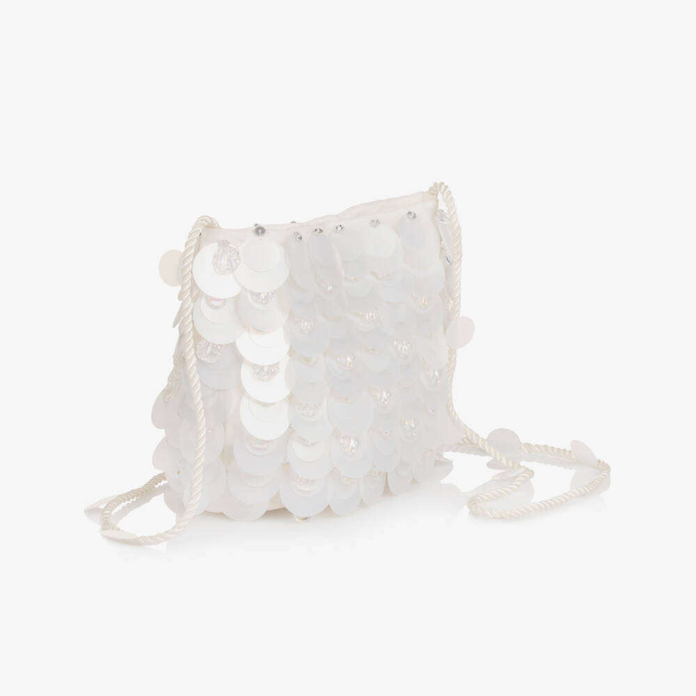Tutu du Monde-Girls Pearlescent White Sequin Shoulder Bag (19cm) | Childrensalon