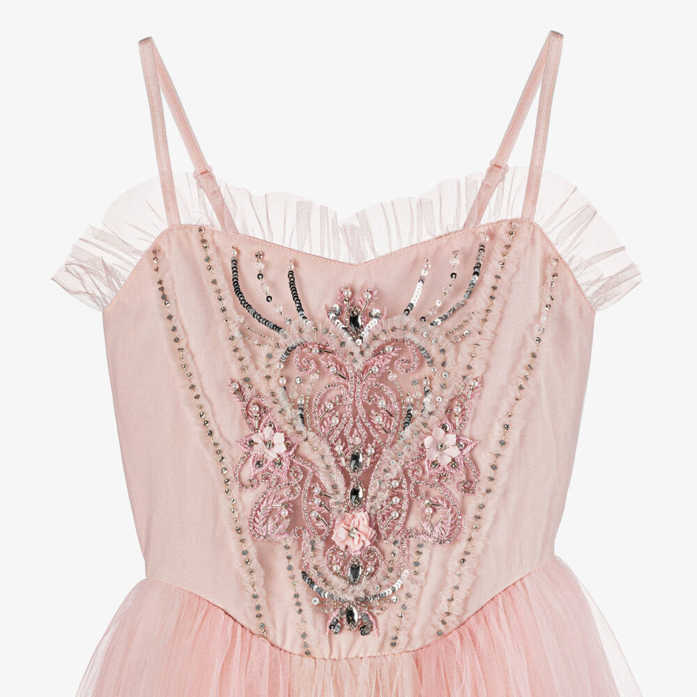 Tutu du Monde-زي تنكري تول مزين بالخرز لون زهري للبنات | Childrensalon