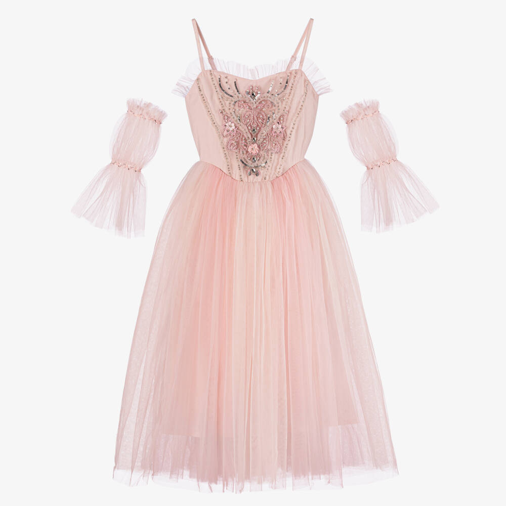 Tutu du Monde-زي تنكري تول مزين بالخرز لون زهري للبنات | Childrensalon