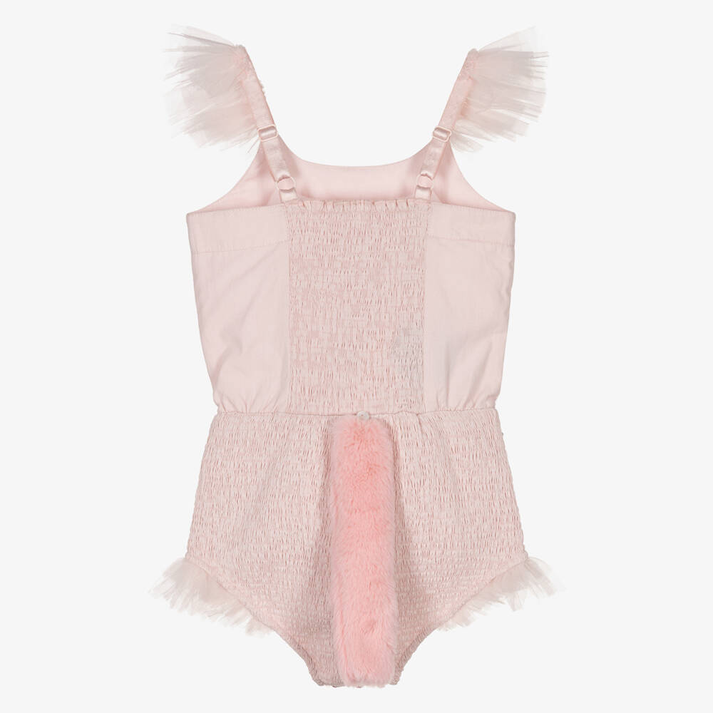 Tutu du Monde-Girls Pink Cotton & Tulle Cat Outfit | Childrensalon