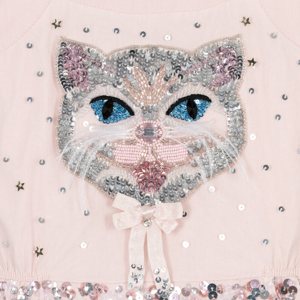 Tutu du Monde-Girls Pink Cotton & Tulle Cat Outfit | Childrensalon