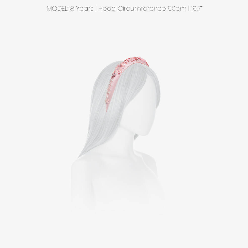 Tutu du Monde-Girls Pink Embellished Satin Hairband | Childrensalon