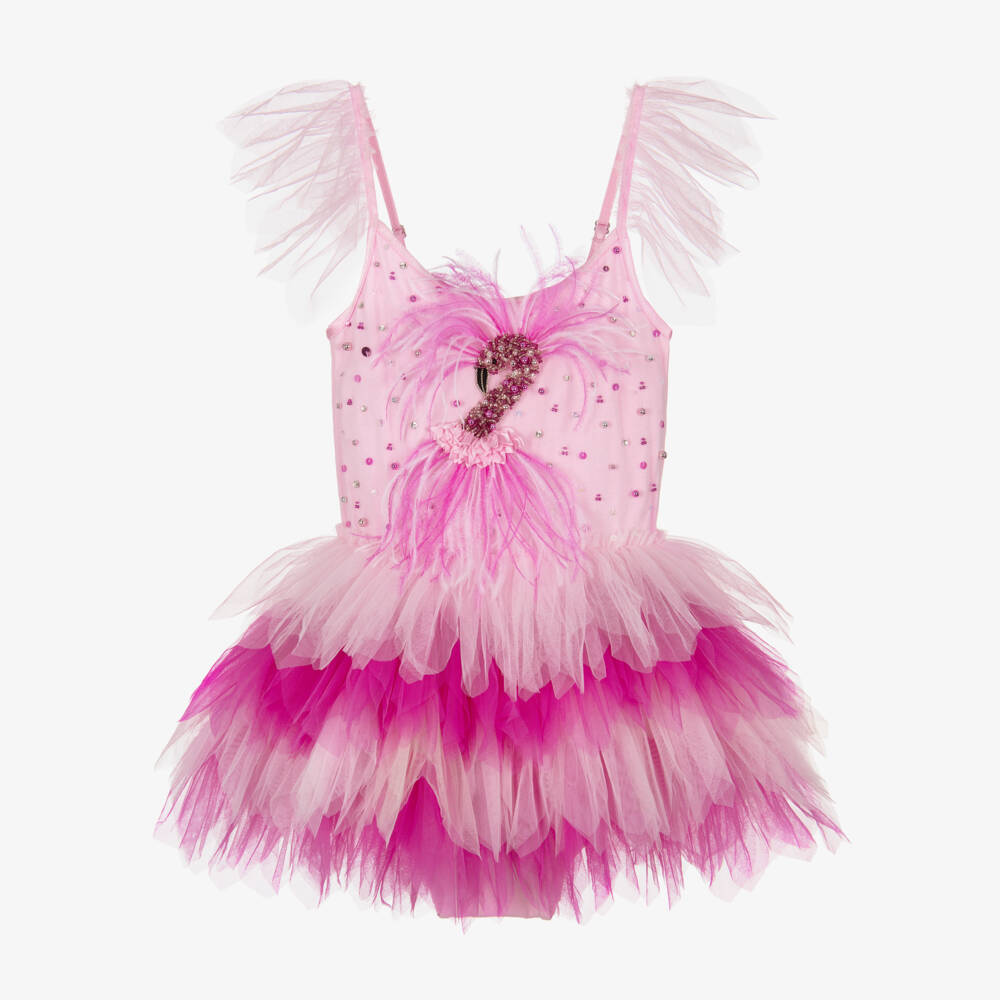Tutu du Monde-فستان توتو بتصميم فلامنغو لون زهري للبنات | Childrensalon