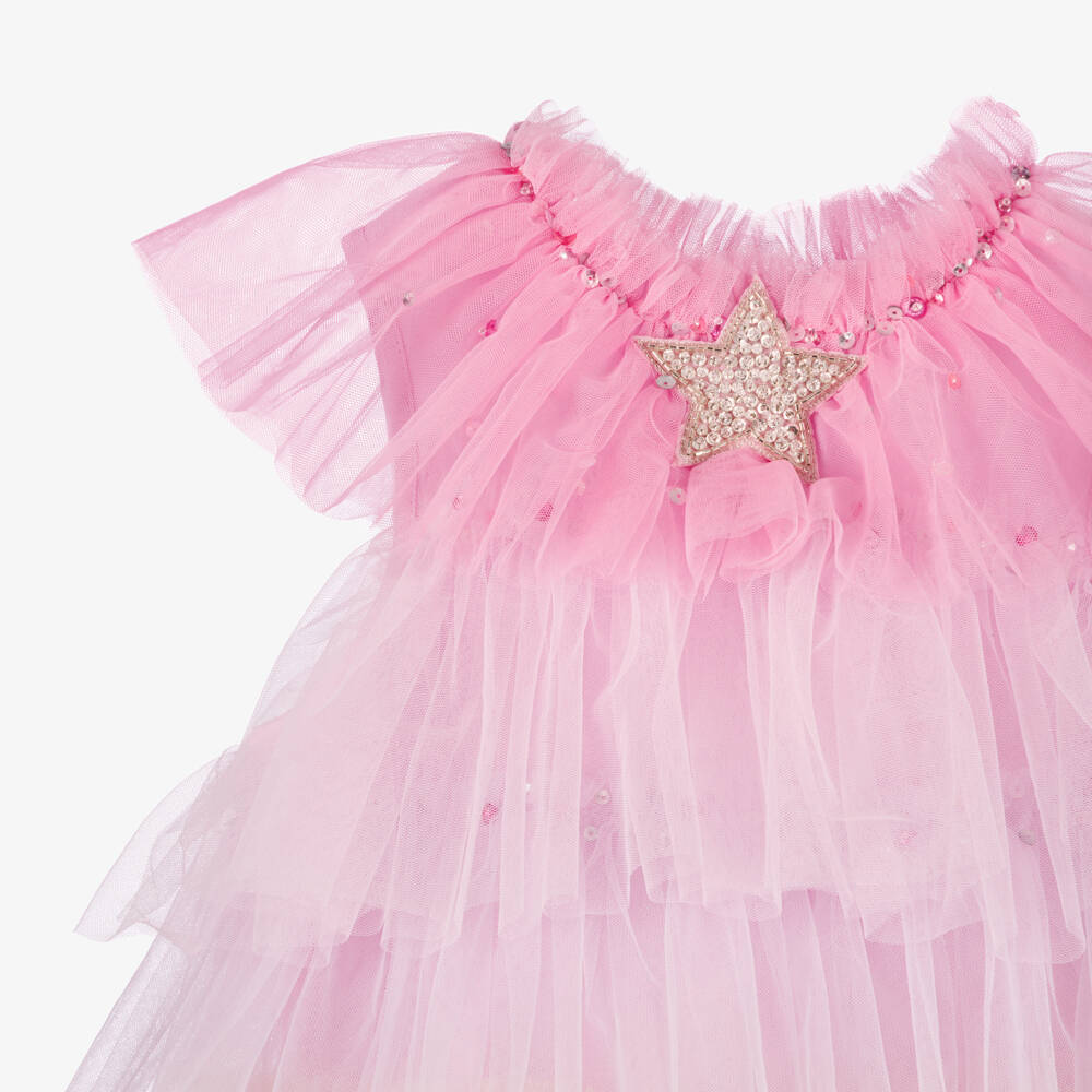 Tutu du Monde-Girls Pink Layered Rainbow Tulle Dress | Childrensalon