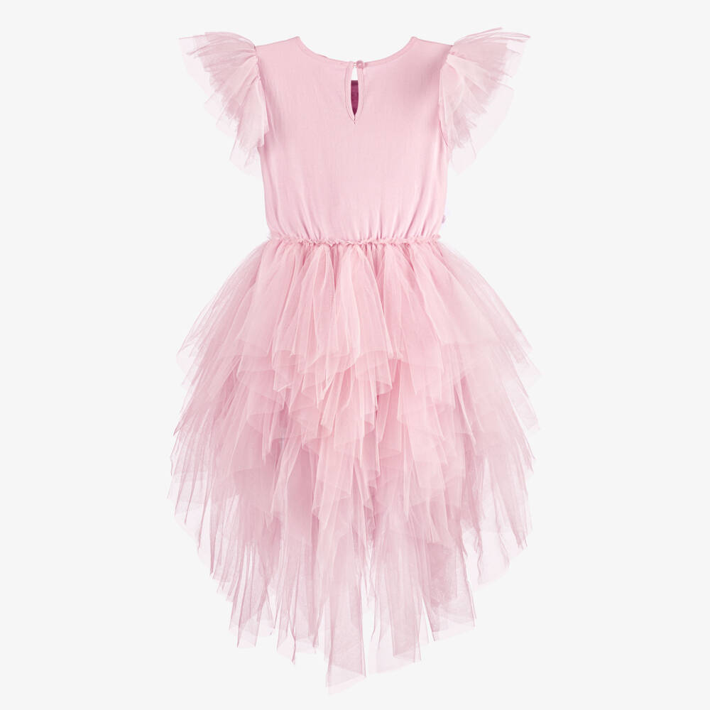 Tutu du Monde-Girls Pink & Lilac Floral Embellished Tulle Dress | Childrensalon
