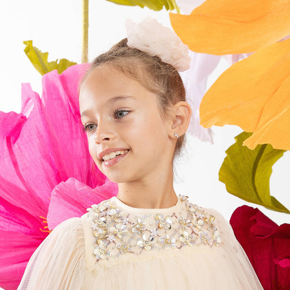 Tutu du Monde-Заколка-цветок розовая из органзы для девочек (11см) | Childrensalon