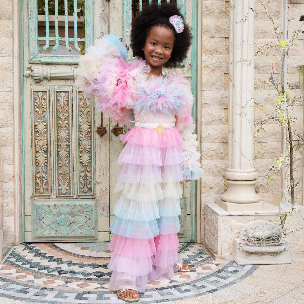 Tutu du Monde-Girls Pink Pastel Coloured Tulle Ruffle Trousers | Childrensalon