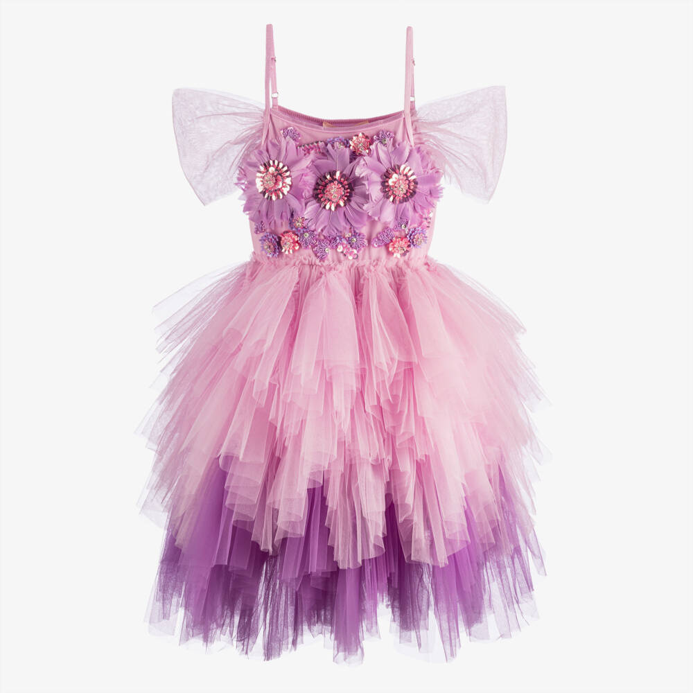 Tutu du Monde-Girls Pink & Purple Flower Fairy Tulle Dress | Childrensalon