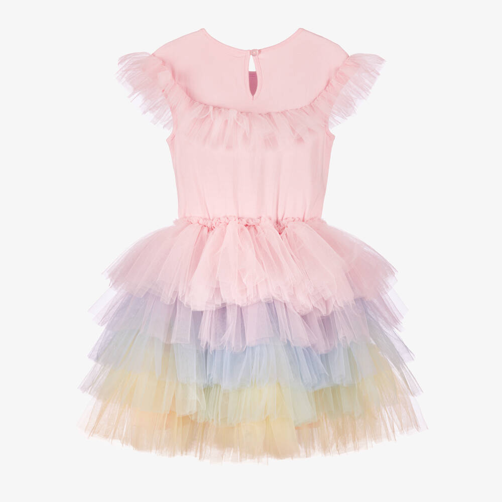 Tutu du Monde-Girls Pink Rainbow Tutu Ruffle Dress | Childrensalon