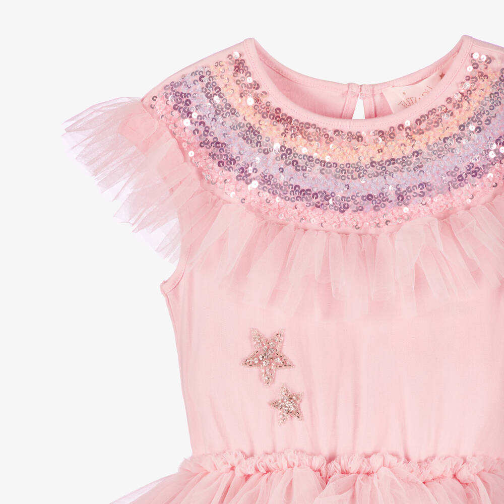 Tutu du Monde-Girls Pink Rainbow Tutu Ruffle Dress | Childrensalon