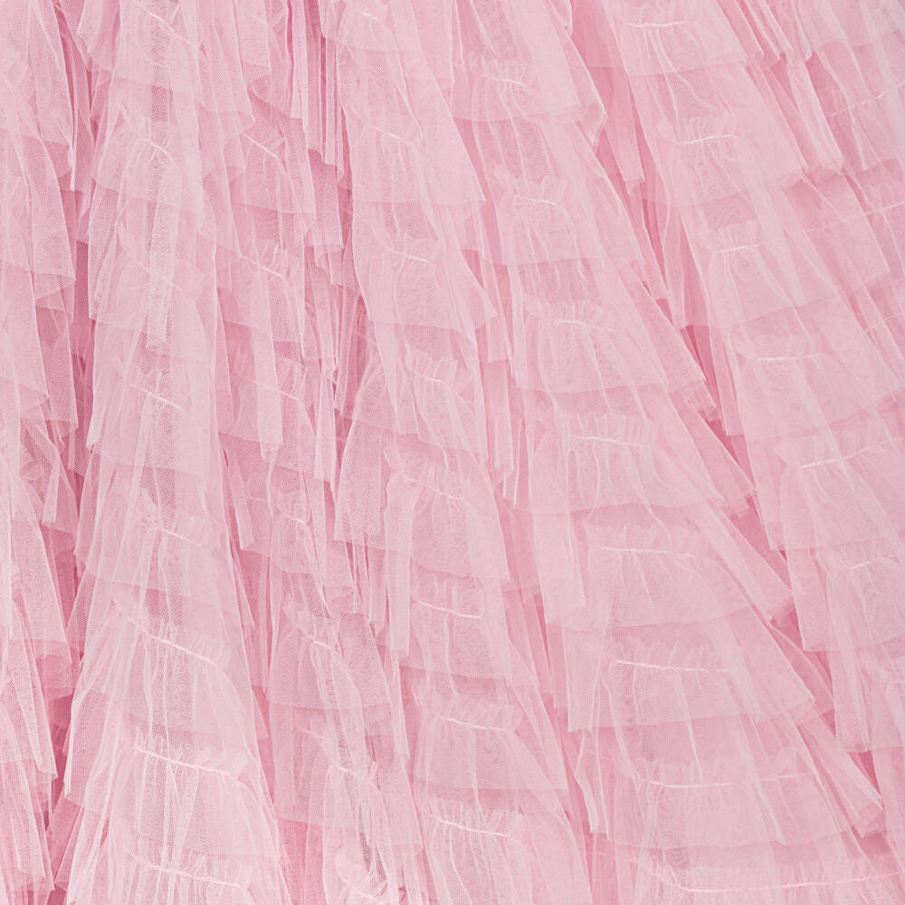 Tutu du Monde-Girls Pink Ruffle Tulle Dress with Beads & Sequin | Childrensalon
