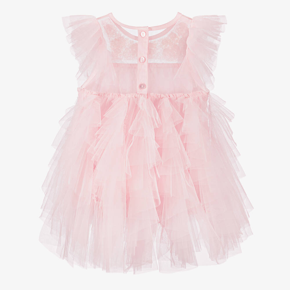 Tutu du Monde-Girls Pink Ruffle Tulle Dress with Sequins | Childrensalon
