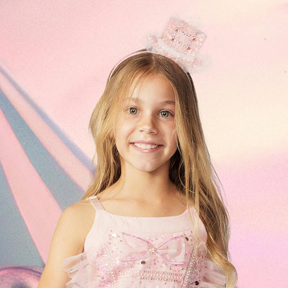 Tutu du Monde-Girls Pink Sequin Circus Ringmaster Hat Hairband | Childrensalon