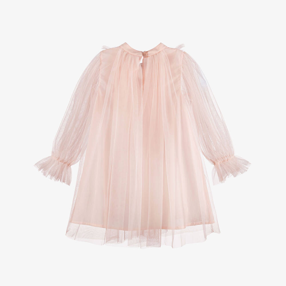 Tutu du Monde-Girls Pink Tulle Dress with Beads & Sequins | Childrensalon