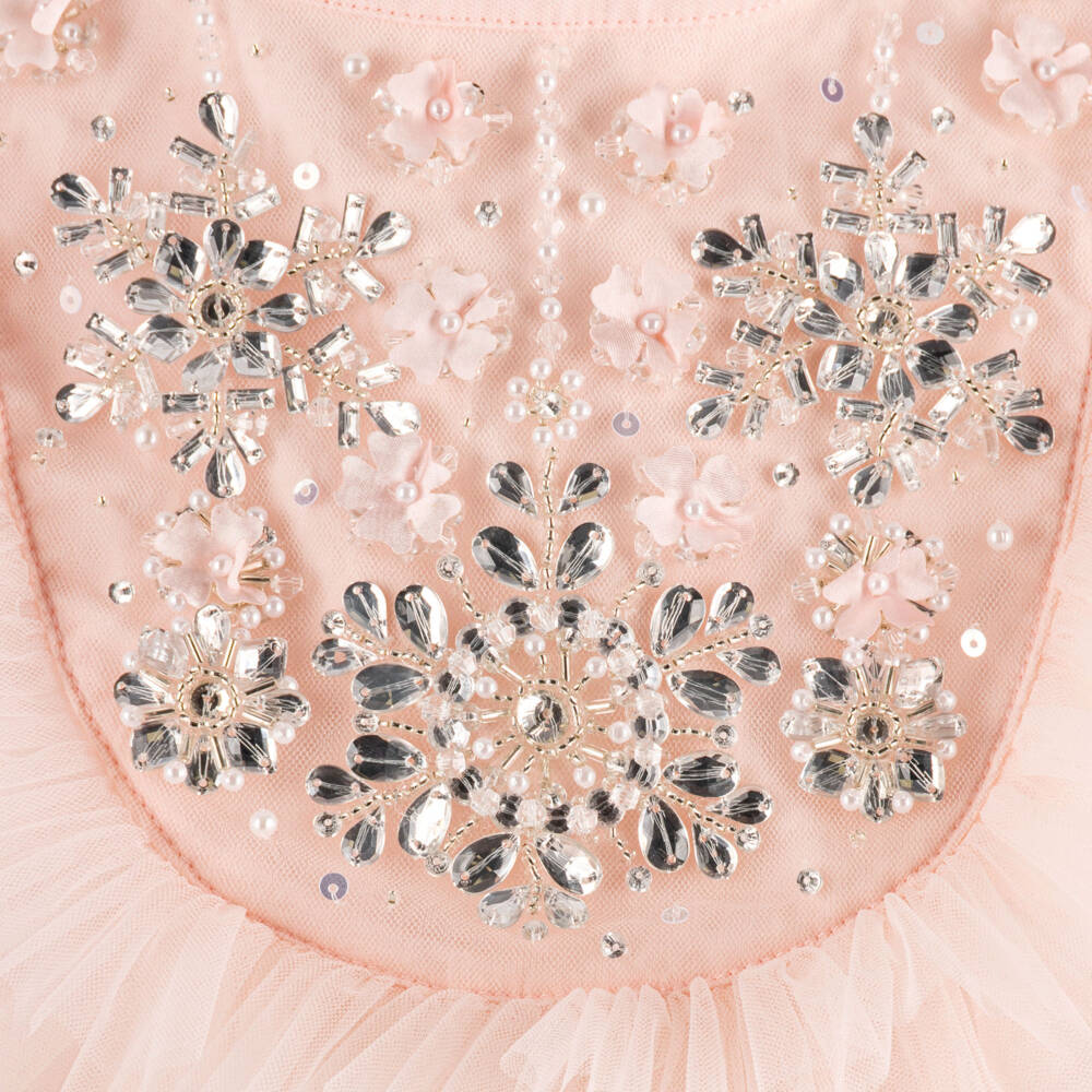 Tutu du Monde-Girls Pink Tulle Dress with Beads & Sequins | Childrensalon