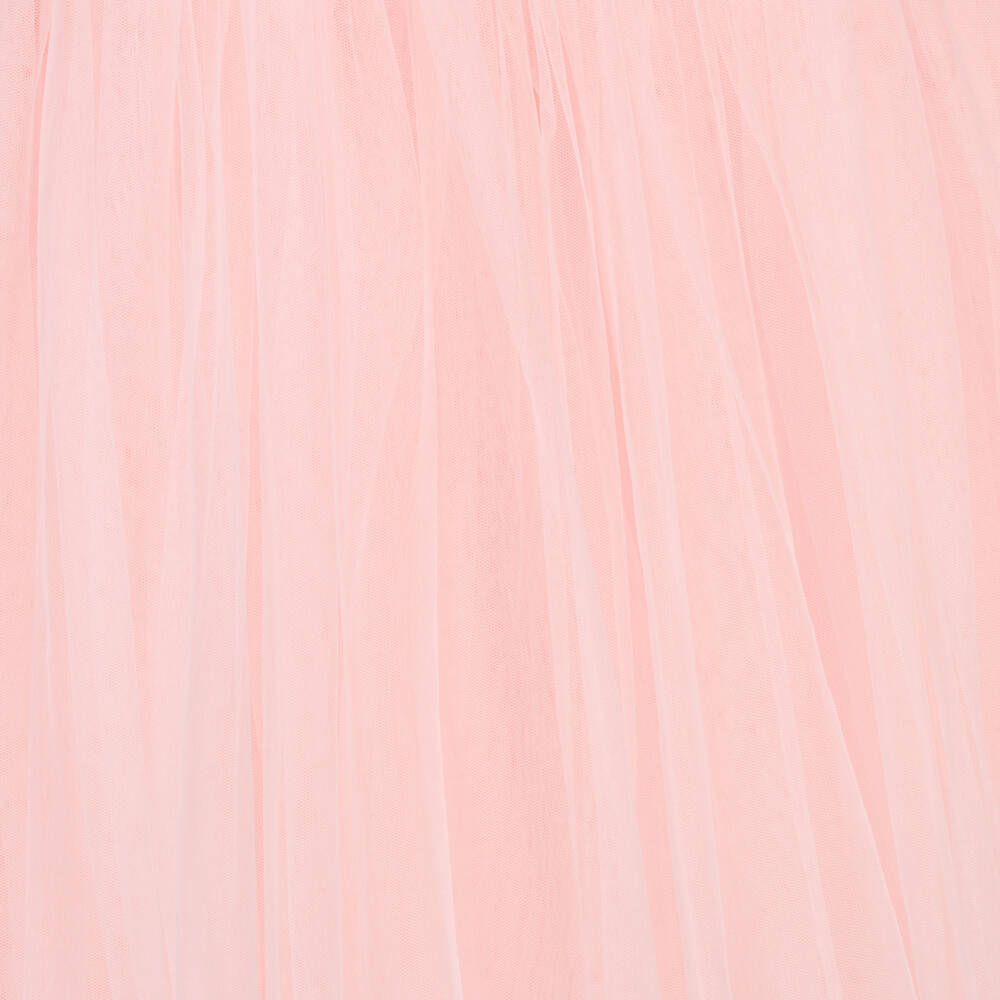 Tutu du Monde-Girls Pink Tulle Dress with Jewelled Bow & Flowers | Childrensalon