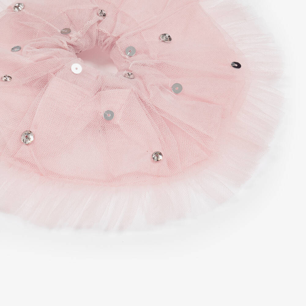 Tutu du Monde-Girls Pink Tulle & Sequin Scrunchie | Childrensalon