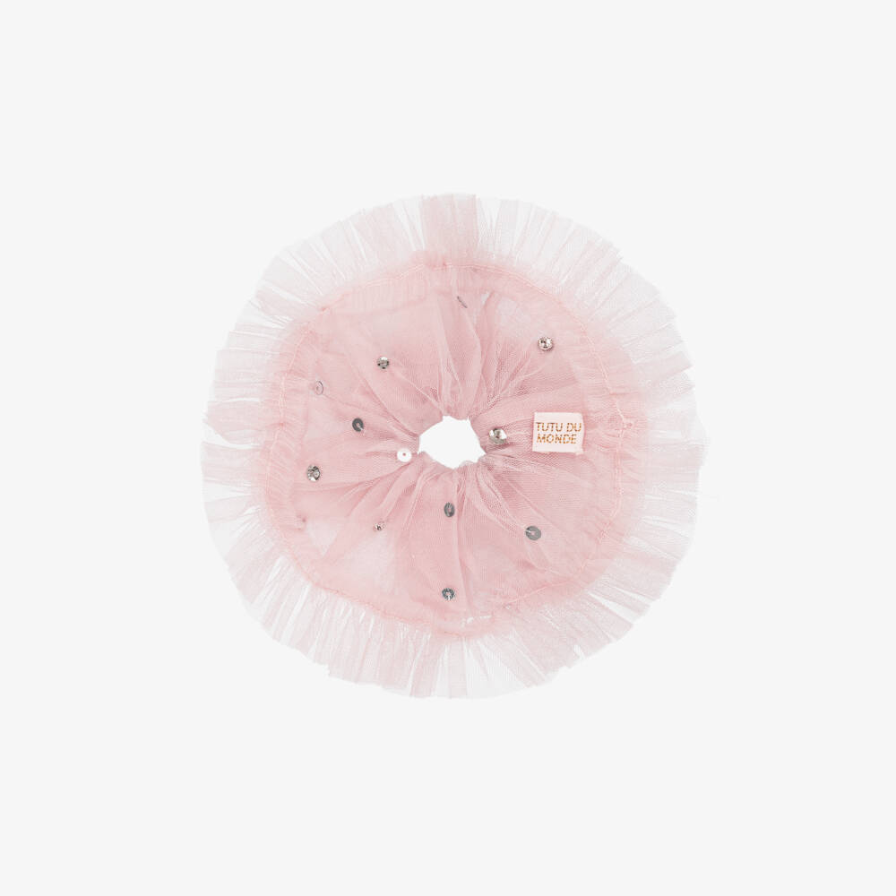 Tutu du Monde-Girls Pink Tulle & Sequin Scrunchie | Childrensalon