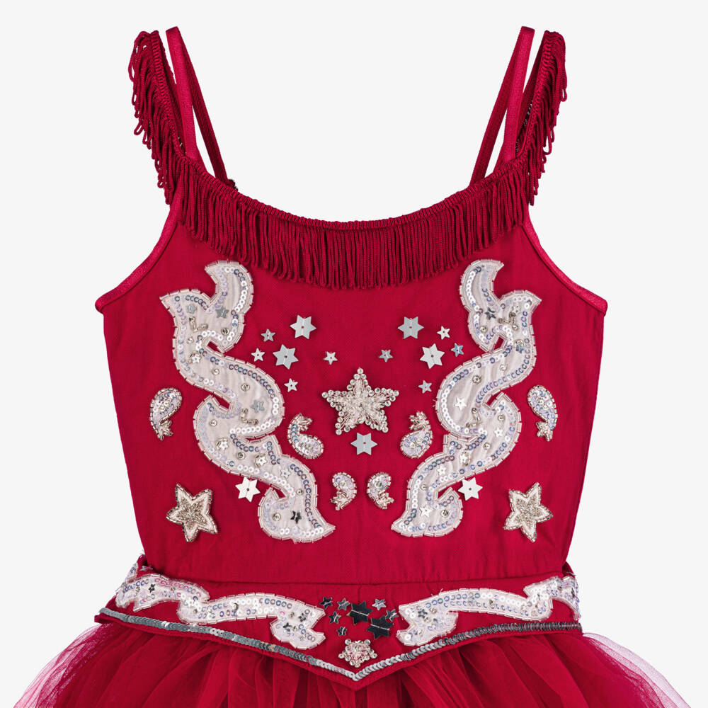 Tutu du Monde-فستان للحفلات التنكرية بشخصية راعية البقر لون أحمر | Childrensalon