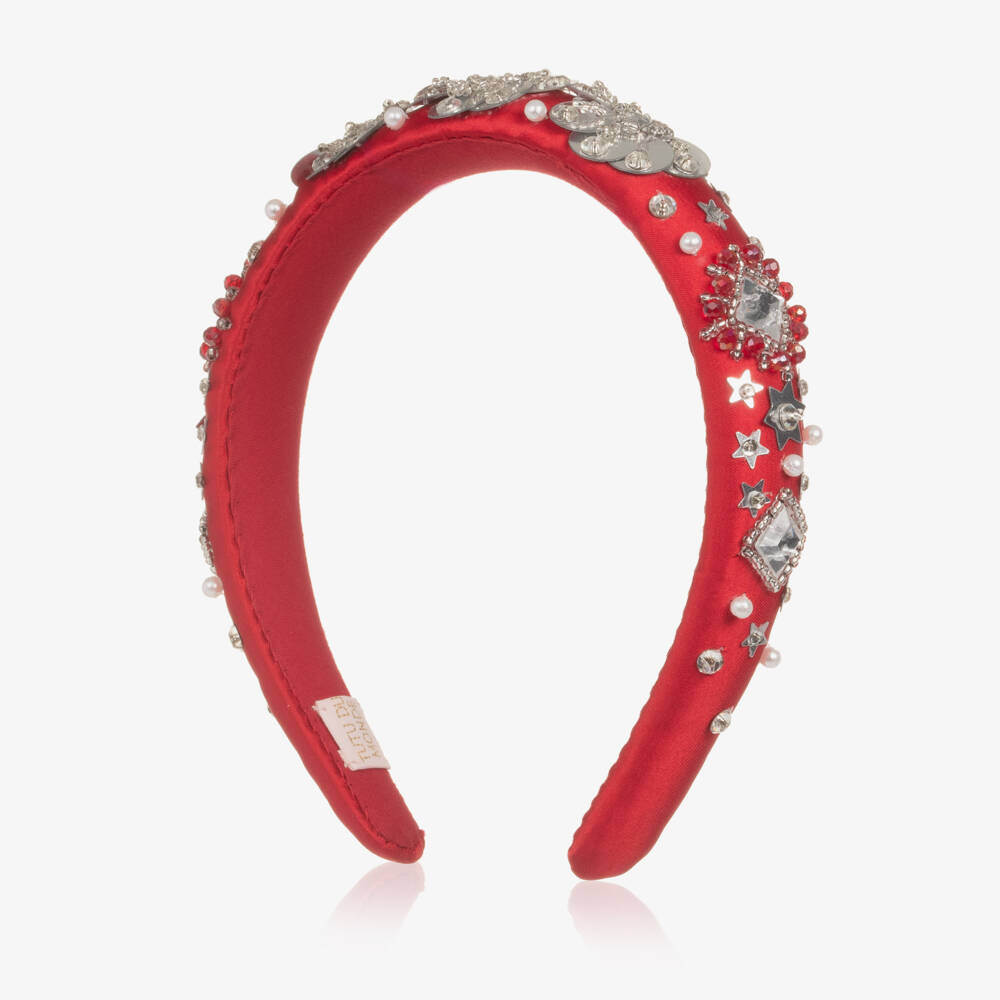 Tutu du Monde-Ободок красный атласный с украшениями для девочек | Childrensalon