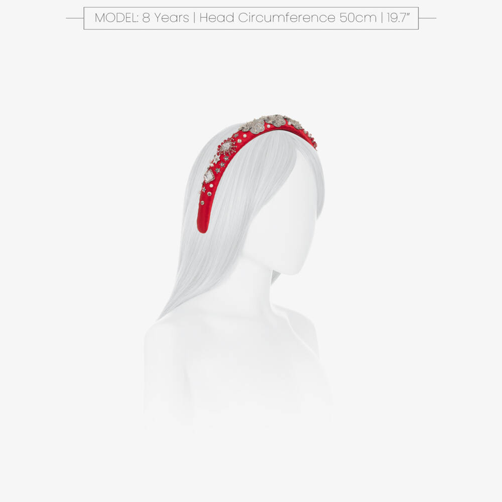 Tutu du Monde-Ободок красный атласный с украшениями для девочек | Childrensalon
